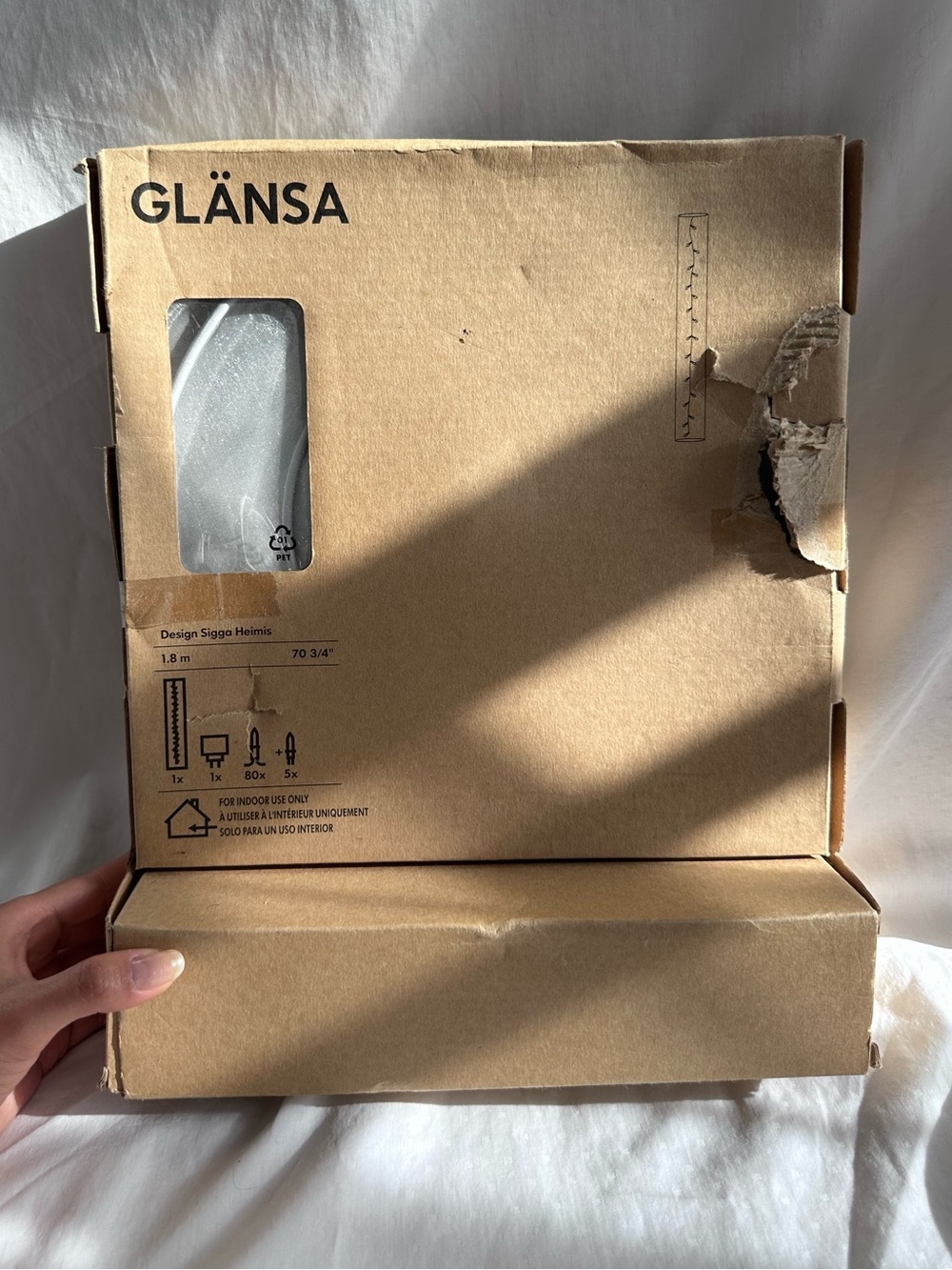 New with open box 2005 IKEA Glansa Design by Sigga Heimis Hanging Lamp